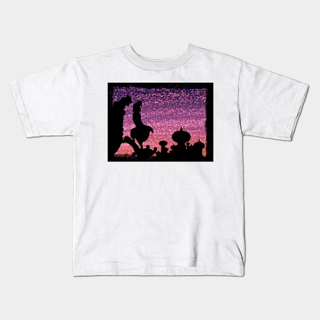 Aladdin and jasmine balcony Kids T-Shirt by Dexter1468